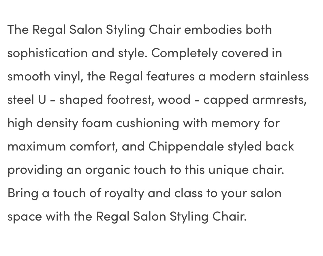 Gallery item for Minerva Styling chair
